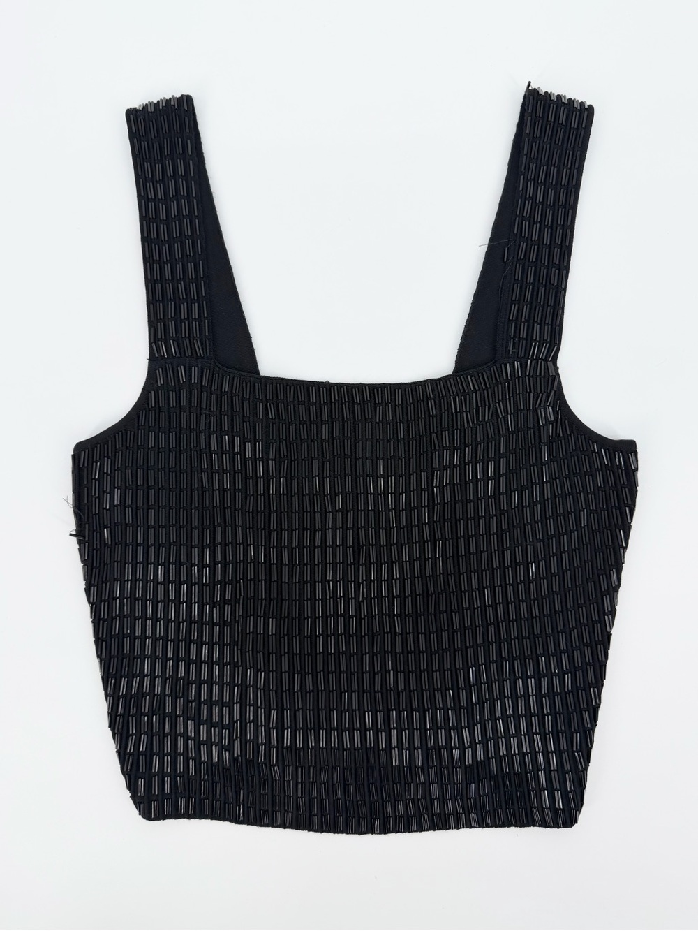Jonathan Simkhai Black Beaded Tank Top